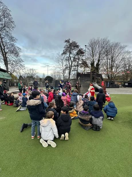 Students celebrating the Sinterklaas holiday tradition at TISA Leiden